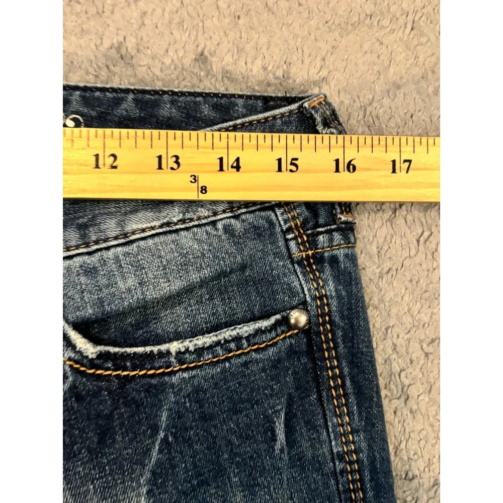Express Barely Boot Stella Jeans Womens 6L Blue Medium Wash Low Rise Bootcut